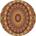 thumbnail image 1 of Ahgly Company Machine Washable Indoor Square Transitional Caramel Brown Area Rugs, 3' Square, 1 of 7