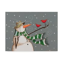 Trademark Fine Art 'Snowman Scarf' Canvas Art by Margaret Wilson