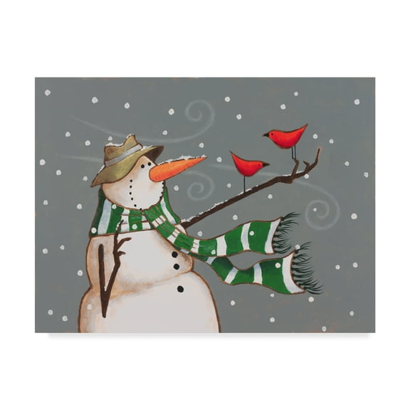 Trademark Fine Art 'Snowman Scarf' Canvas Art by Margaret Wilson