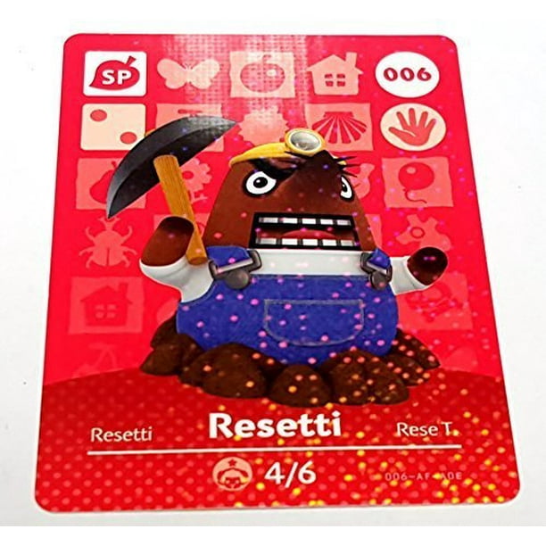 Nintendo Animal Crossing Happy Home Designer Amiibo Card Resetti 006/100