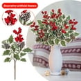 thumbnail image 2 of SugarBloom Artificial Christmas Garland, Christmas Holly Red Berry Bouquet Decorative Artificial Flowers,Perfect for Decoration Leaf Tree Cuttings Holiday Home Decor,, 2 of 6