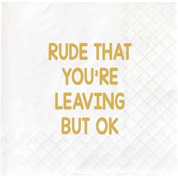 20pcs Humorous New Job Napkins, Coworker Leaving Party Decorations Gifts for Men, Women, Boss, Staff, Funny Going Away Party Supplies Favor Napkins, | 5 x 5 inch folded 5"x5"