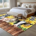 thumbnail image 5 of 5x7 Washable Area Rug, Farm Non-Slip Large Rectangle Rug for Living Room Bedroom, Vintage Farmhouse Donkey Pig Cow Sunflower Leaf Wood Fence Black Plaid Indoor Floor Mat for Home Decor, 5 of 9