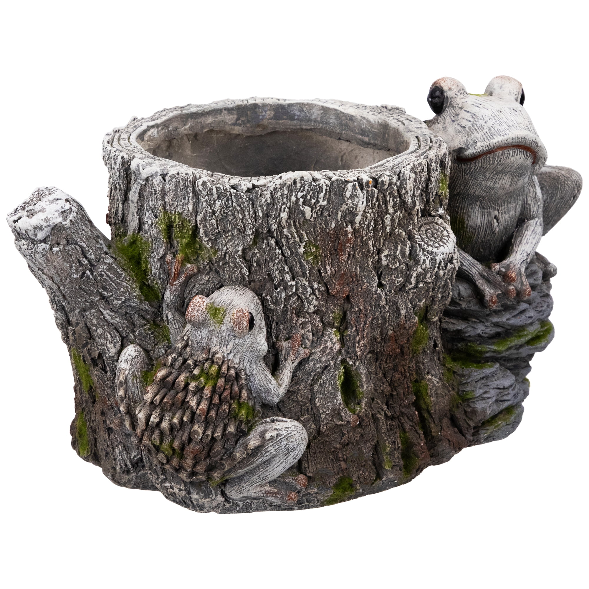 Northlight Frogs on Tree Stump Outdoor Garden Planter - 9"