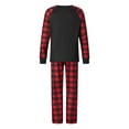 thumbnail image 4 of Family Matching Christmas Pajamas, Long-Sleeved Cartoon Dinosaur Print Tops + Plaid Pattern Trousers Sleepwear Outfits, 4 of 10