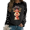 thumbnail image 1 of Chandail en Molleton pour Femmes Chandail Tendance de Noël Col Rond Manches Longues Haut Athlétique Mode Automne, 1 of 5