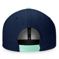 thumbnail image 4 of Men's Fanatics Deep Sea Blue/Light Blue Seattle Kraken Fundamental Colorblocked Snapback Hat, 4 of 4