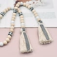 thumbnail image 5 of Yirtree Farmhouse Beads 34in Wood Bead Garland with Tassels Rustic Country Decor Prayer Boho Beads Big Wall Hanging Decor, 5 of 8
