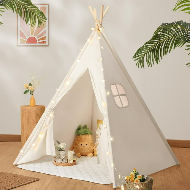Tipi Tent Sumbababy para niños con funda de transporte de lona natural