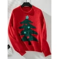 thumbnail image 5 of Christmas Sweaters for Women CrewNeck Sweater Pullovers Long Sleeve Xmas Holiday Clothes Red S, 5 of 8