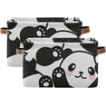 thumbnail image 2 of GZHJMY Cute Panda Print Foldable Storage Bin Bedroom/Office Rectangular Canvas Basket 14.2"x10.2", 1 PCS Cube Organizer Boxes with Handles for Books/Clothes/Toys, 2 of 7