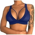thumbnail image 2 of Aboser Push Up Bras for Women See Through Balconette Bra Lightly Mesh Sheer Bralettes Cut Out Wireless Bra Comfort 1/2 Cup Lingerie, 2 of 7