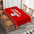 thumbnail image 5 of Nanqianyi Red Christmas Tablecloth 60×84 Inch, Winter Snowman Christmas Trees Small Ball Washable Table Cloth for Kitchen Dinner Decoration, 5 of 12