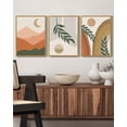thumbnail image 2 of Drsoum Boho Botanical Wall Art Watercolor Sunrise Mountain Decor for Living Room Bedroom 11x14in3pcs Natural Framed, 2 of 5