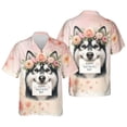 thumbnail image 3 of Happy Mother's Day Siberian Husky with Flower Crown and Greeting Card Hawaiian Shirt Breathable Summer Unisex Merch Husky Dog Lover Gifts - 13004, 3 of 6
