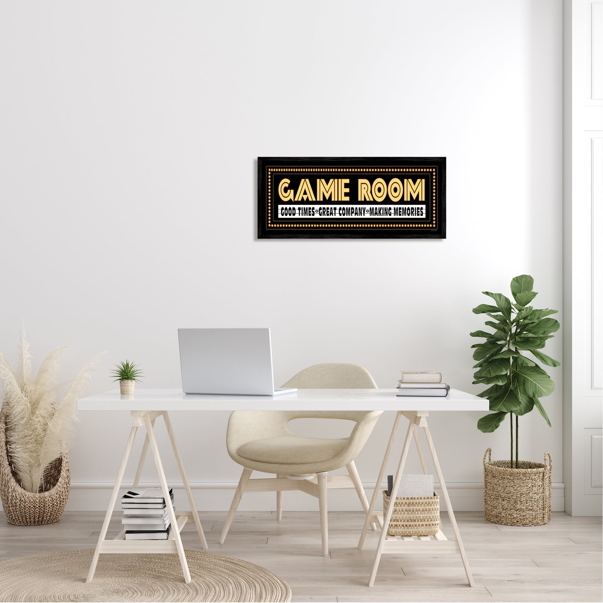 Stupell Industries Arcade Game Room Quote Vintage Style Sign , 30 x 13, Design by Cindy Jacobs