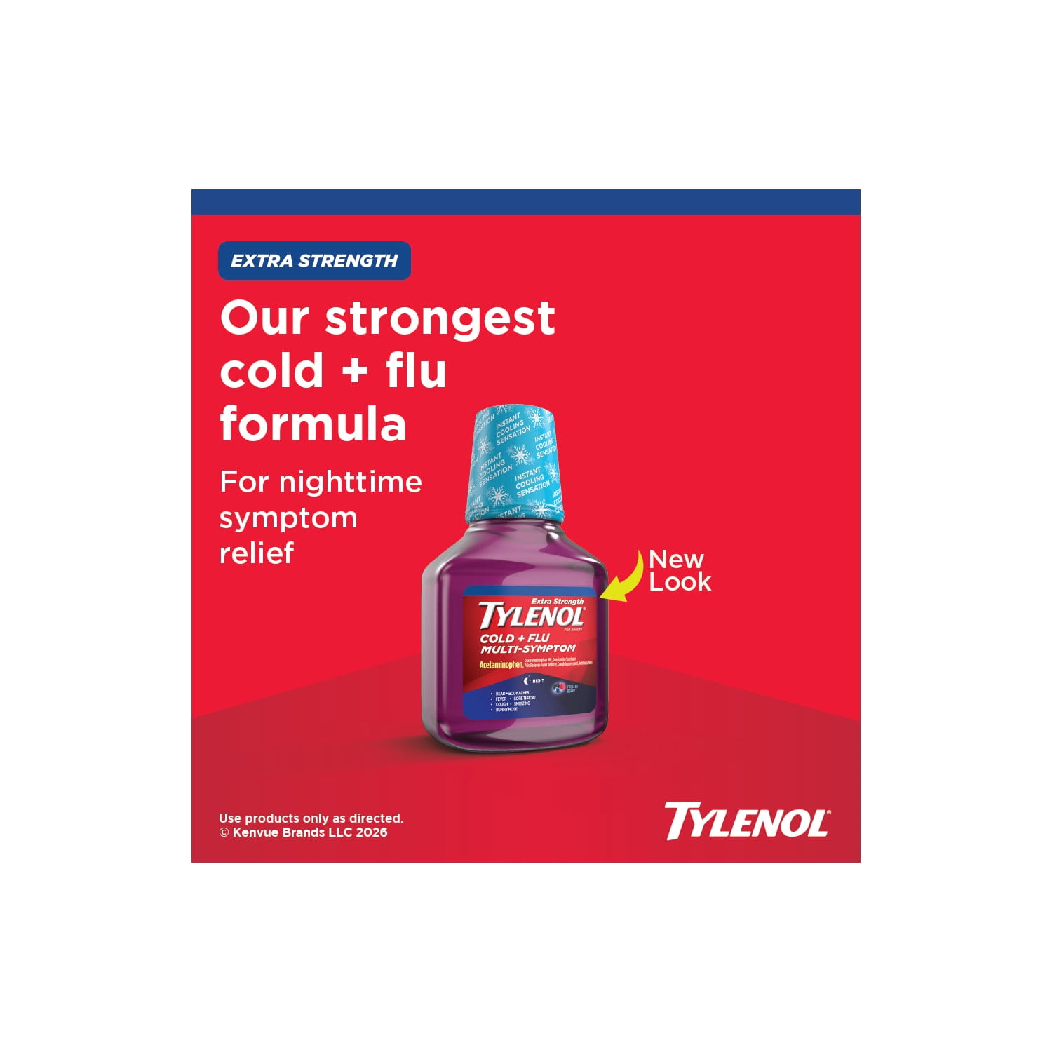 Tylenol Extra Strength Cold + Flu Multi-Symptom Night Liquid Cold Medicine