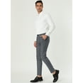 thumbnail image 4 of Vestidocuadros pahombre Pantalones de negocioscuadros ajustados con bolsillos Gris Oscuro 3XL, 4 of 6