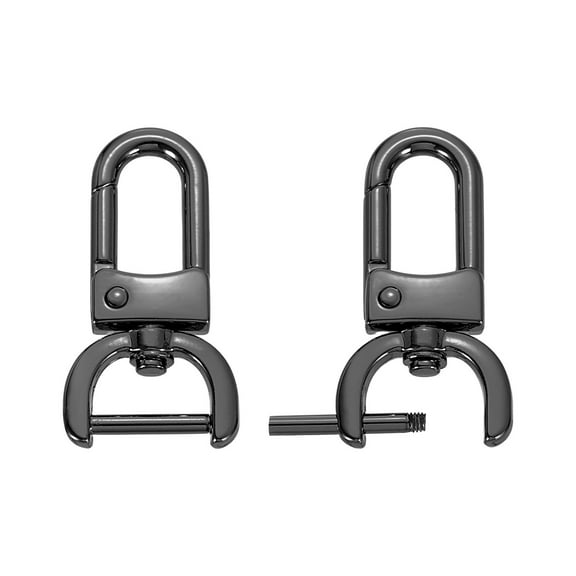 2Pack Snap Hook Swivel Clasp, 16mm(5/8 Inch) Detachable D-Rings Lobster Clasps, Bag Strap Replacement with Screwdriver for Purse Handbags Keychain, Black