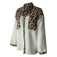 thumbnail image 4 of up to 60% off Gifts Usmixi Womens Winter Fleece Coat Plush Jacket for Women Vintage Leopard Print Button Fuzzy Fleece Coats Long Sleeve Loose Lapel Fluffy Sherpa Outwear Fleece Coat, 4 of 6