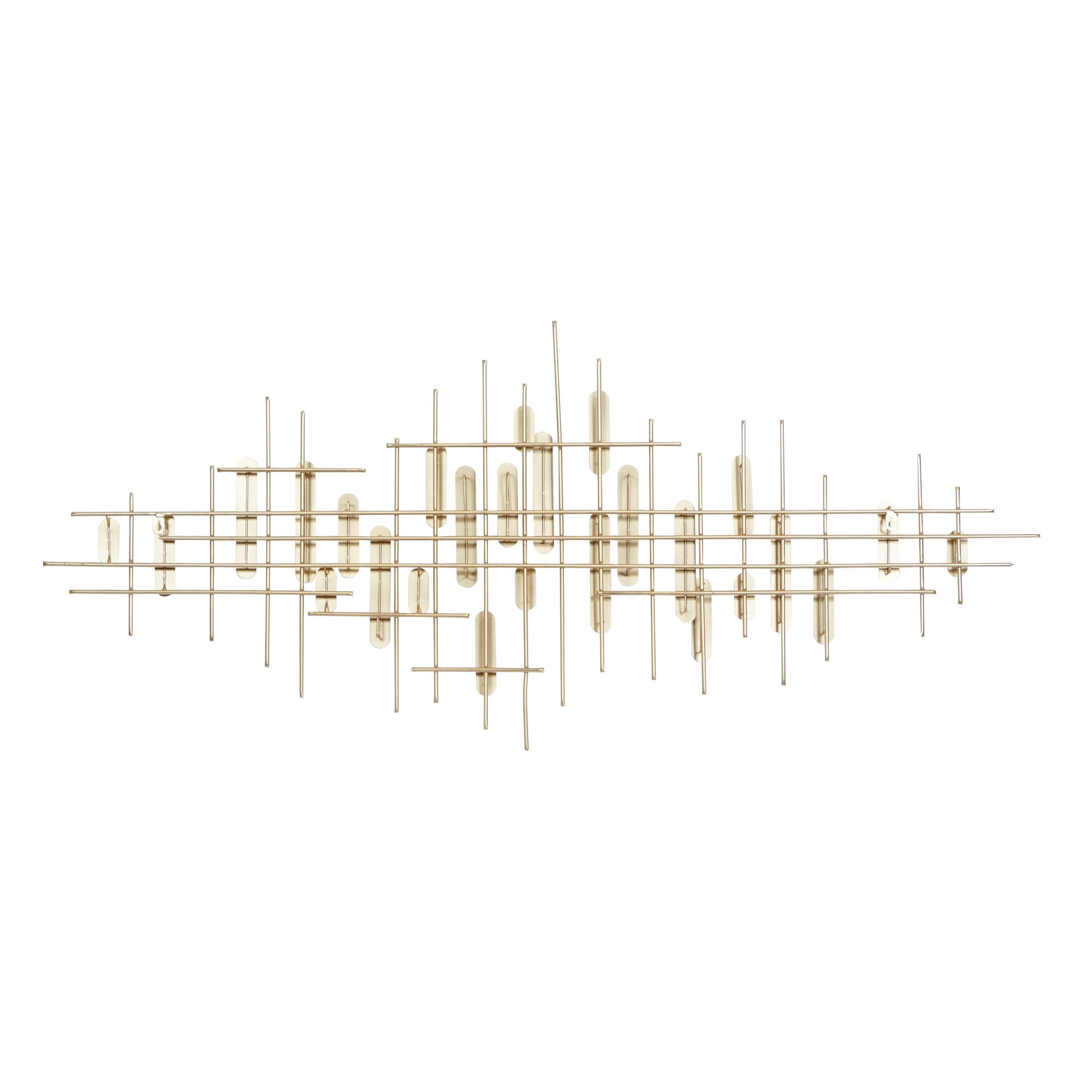 CosmoLiving by Cosmopolitan Gold Metal Geometric Layered Geometric Wall Decor