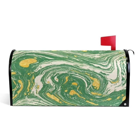 Ryvnso Mailbox Cover Marble Green Magnetic Mailbox Wrap Standard Size 21x18 Inch