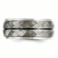 thumbnail image 4 of Bague à Rayures Noires avec Incrustation de Ti en Argent Sterling et Noir Taille 14, 4 of 4