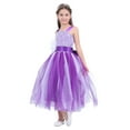 thumbnail image 3 of iEFiEL Little Big Girls Cross Back Flower Girl Dress Wedding Tulle Birthday Party Dress, 3 of 7