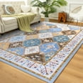 thumbnail image 2 of Jamfeel Boho Rugs for Living Room Floral Printed Area Rugs Soft Low Pile Carpet for Bedroom Kitchen Blue 6'x9', 2 of 7