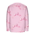 thumbnail image 4 of IROINNID Womens Printed Fleece Pullover Top Cozy Casual Long Sleeve Round Neck Off Shoulder Sweater Soft Comfortable Loose Fit Blouse for Home Daily Wear(Hot Pink,XL), 4 of 5