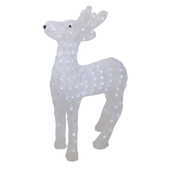 Northlight LED Lighted Commercial Grade Acrylic Reindeer Christmas Display Decor - 23" - Pure White