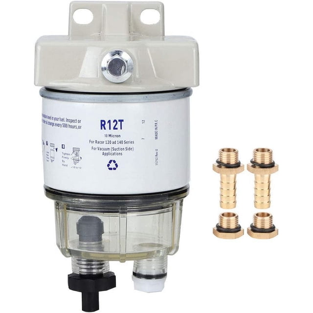 Filtro de combustible, filtro de combustible para barco, filtro de combustible giratorio marino, separador de agua R12T es adecuado para motores fuera de borda