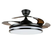 TCMT 42" Ceiling Fan w/ 3-Color Changed LED Light, Foldable & Reversible Fan Blade, Light Kits Included, Contemporary Simplistic Style