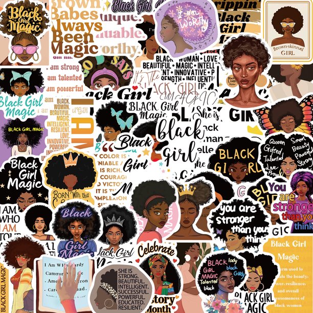Paquete de pegatinas Black Girl Magic, 50 unidades, vinilo impermeable