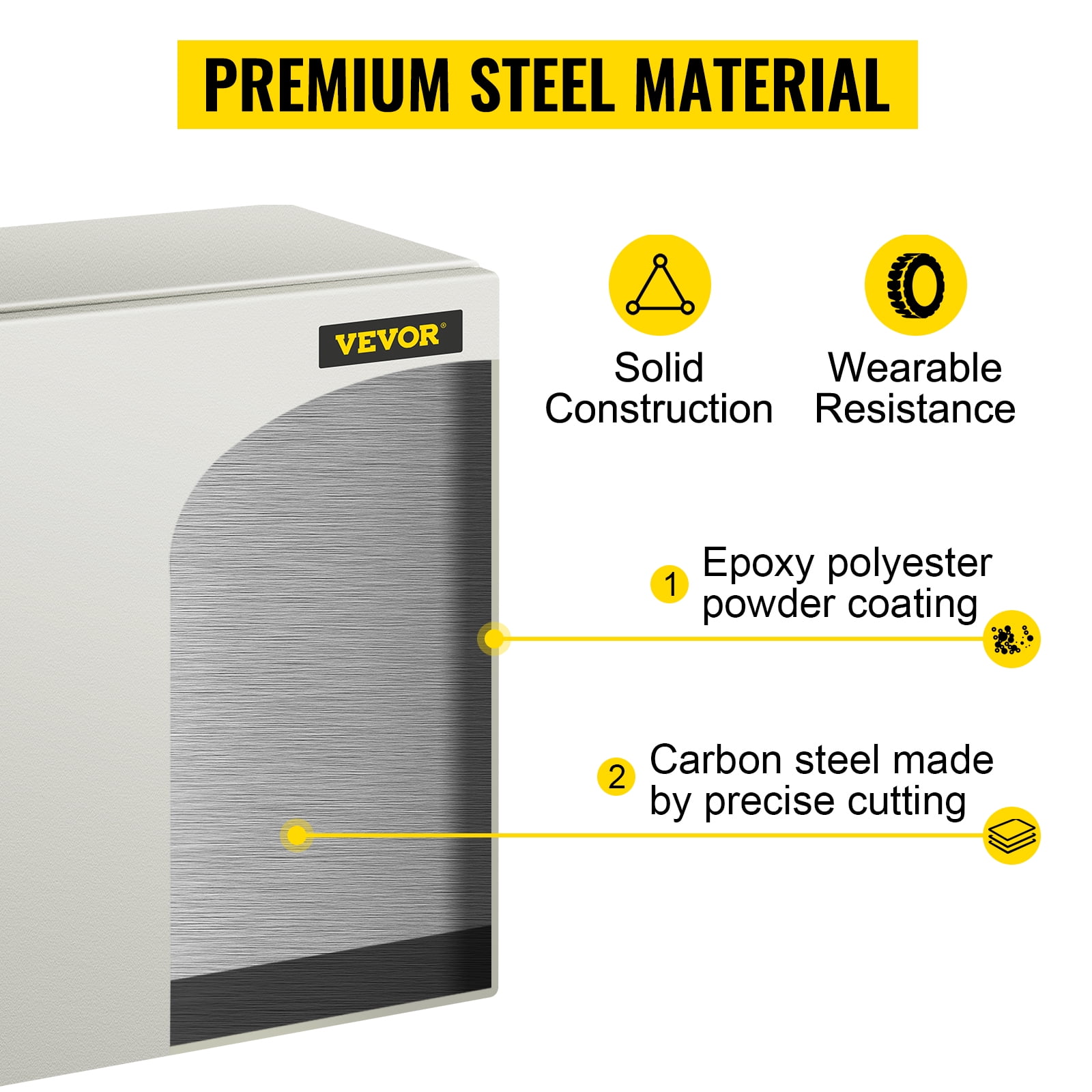 VEVOR Steel Electrical Box 16"x 16"x 8" Electrical Enclosure Box, Carbon Steel Hinged Junction Box, IP65 Weatherproof Metal Box Wall-Mounted Electronic Equipment Enclosure Box with Mounting Plate
