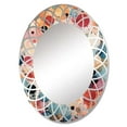thumbnail image 2 of Designart "Colorful Contrasts Mid Century Modern Art IV" Abstract Round Wall Mirror - Mid-century Oval Printed Decorative Oversized Mirror - Multiple Color Options, 2 of 4