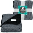 thumbnail image 2 of PetAmi Waterproof Dog Blanket, Leakproof Puppy Blanket for Medium Large Dogs, Furniture Sofa Couch Cover Protector, Fleece Pet Throw Indoor Cat Kitten, Reversible Washable Soft Plush, 40x60 Black Gray, 2 of 7