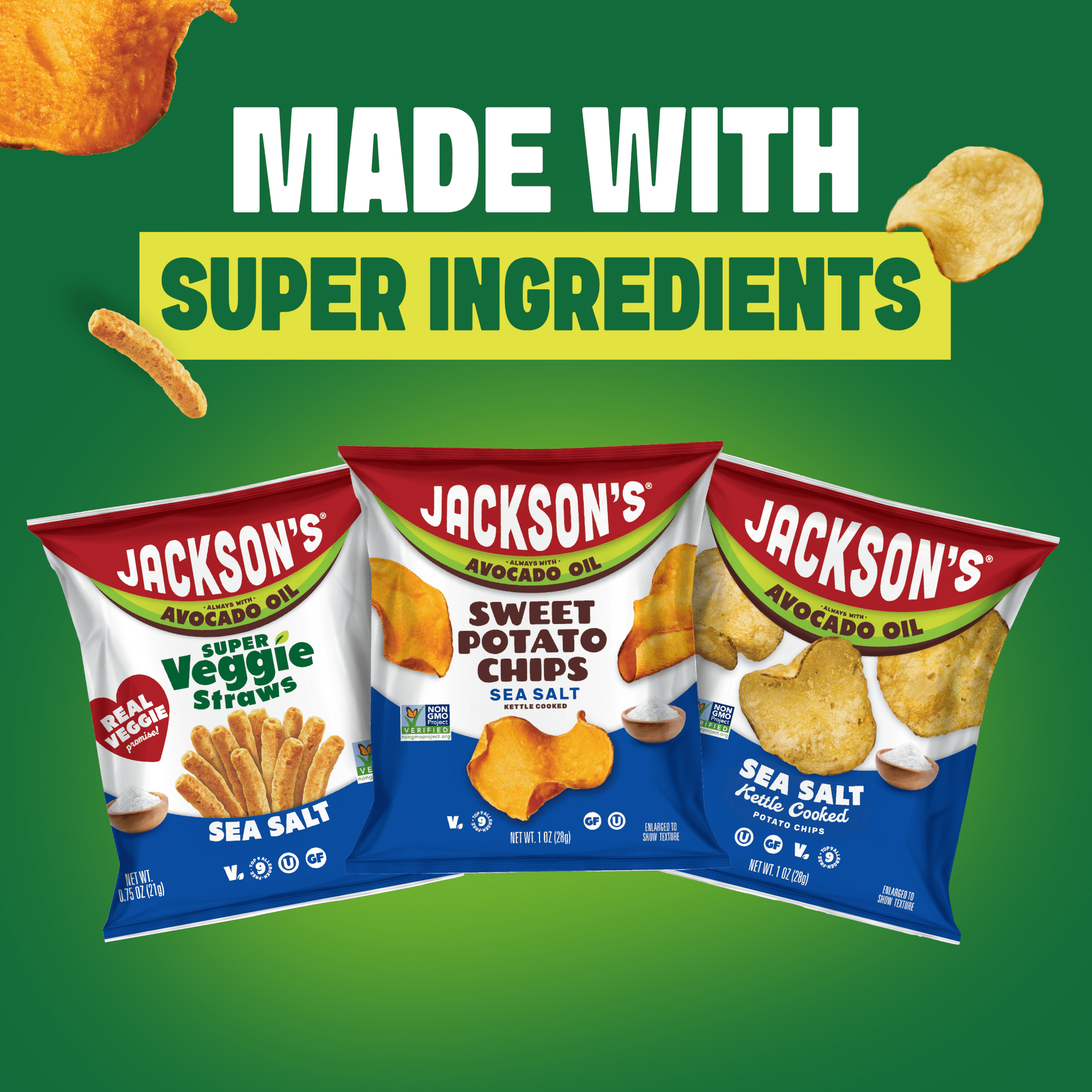 Jackson's Sea Salt Variety pack, Avocado Oil, 20 Count