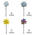 thumbnail image 4 of Maoww 10 Pieces Patio Courtyard Reflective Ground Mounted Windmill Backyard Orchard Decorative Wind Spinner Decoration Silver Flower, 4 of 9