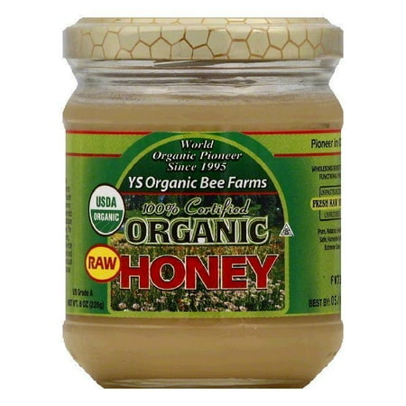 YS Organic Bee Farms Organic Raw Honey, 8 OZ (Pack of