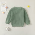 thumbnail image 3 of Infant Baby Girls Clothes Baby Girls Sweaters Infant Girls Long Sleeve Round Neckline Cute Flower Solid Color Sweaters Green 6-12 Months, 3 of 8