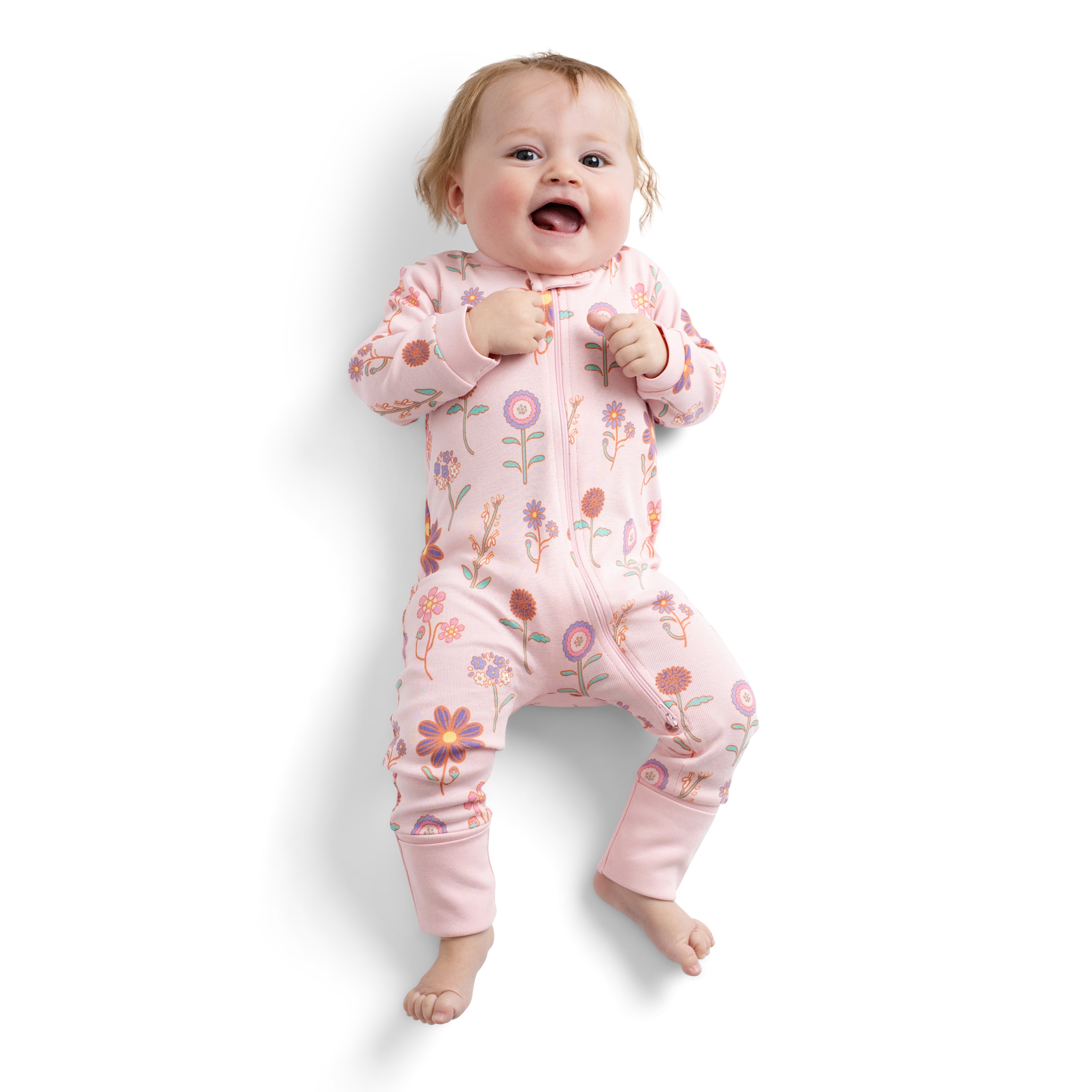M+A by Monica + Andy Organic Cotton Gender Neutral Long Sleeve Baby One-Piece Pajama, Sizes Newborn - 24 Months