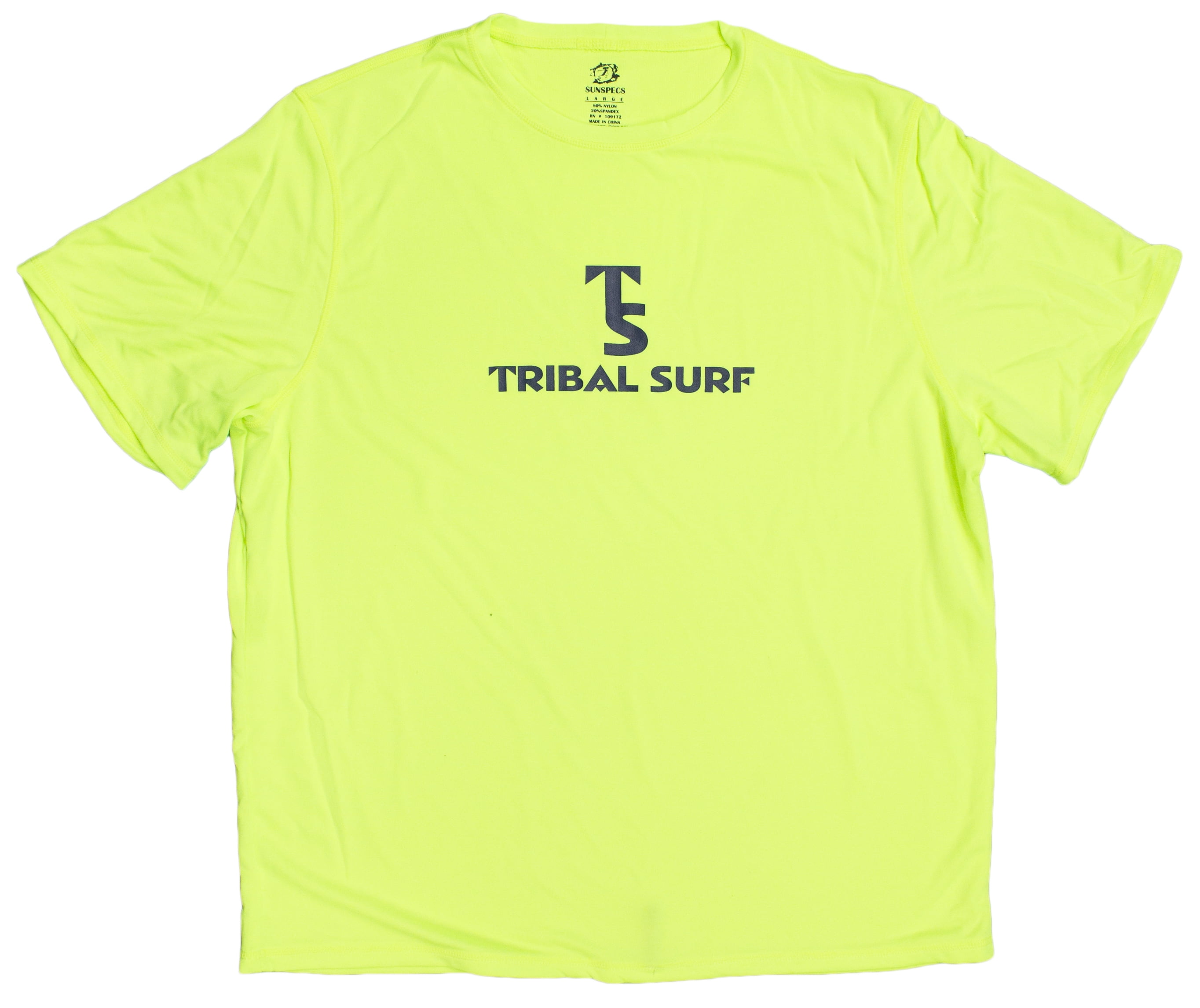 Tribal Surf Men's Short Sleeve Loosefit Fast Dry Rash Guard (Green
