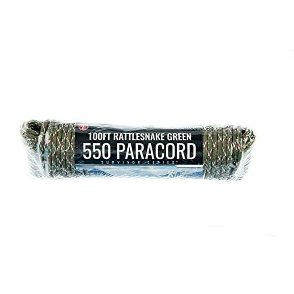 SE Survivor Series 7-Strand 550 Rattlesnake Green Paracord, 100' - PC133AGC55