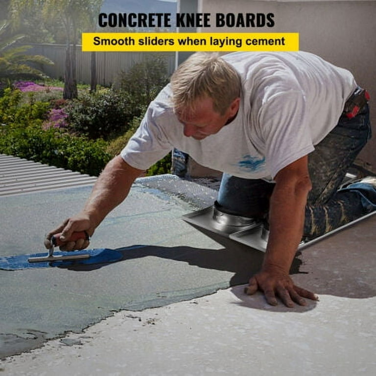 VEVOR Concrete Knee Boards 28 x 8 Slider Knee Boards, Kneeler Board  Stainless Steel Concrete Sliders 2 Pair of Moving Sliders W/ Concrete Knee  Pads