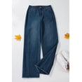 thumbnail image 4 of Pantalones PRETTYGARDEN de Pierna Ancha, Tiro Alto y Dobladillo Deshilachado en Denim, 4 of 4