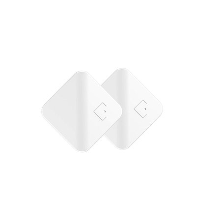 Tracmo Cubitag Bluetooth Key Finder Locator Item with APP for Phones Smart Alarm Tracker Waterproof Compatible with Smart Home Device for Kids Pets Luggage Wallet Replaceable Battery 2-Pack (White)
