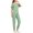 Green-04, variant on Uniform Medical for Women Round Neck Top and Pants Set Short Sleeve Elastic Waist Cuffed Pants with pockets Casual Workwear Uniform