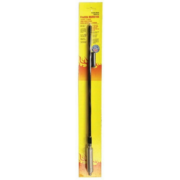 FIRESTIK - MURS16S-B (143.43 - 168.11 MHZ) MURS BLACK 19" TALL 1/4 WAVE MOBILE ANTENNA WITH SHOCK SPRING, 3/8"X24" THREADED BASE