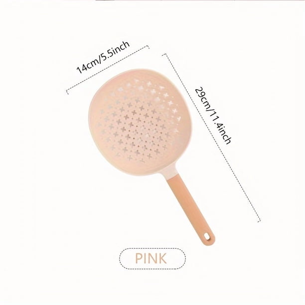 Colador de cocina, cuchara grande de drenaje de plástico de mango largo, resistente a altas temperaturas, fideos y albóndigas recuperados, suministros de cocina